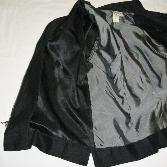 Maren Short Blazer/Jacket-Black Nubby Fabric-Sz 8 - Picture 6 of 7
